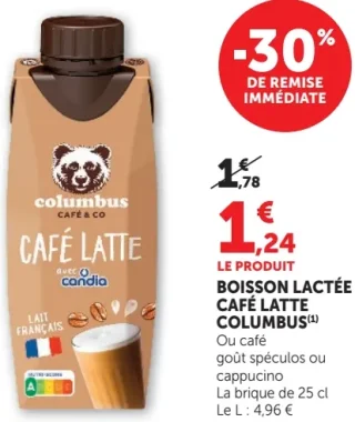 Boisson lactée Café Latte Columbus