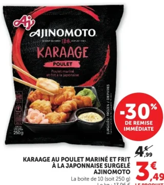 Karaage au poulet mariné et frit à la japonaise surgelé Ajinomoto