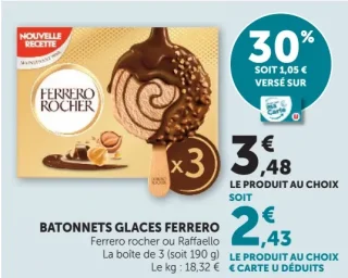 Ferrero Bâtonnets Glaces (Ferrero rocher ou Raffaello)