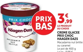 Häagen-Dazs Crème Glacée Macadamia nut brittle ou caramel