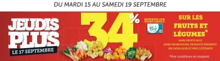 Fruits et Légumes - 34% reversés sur votre carte U