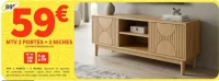 Meuble TV MTV 2 portes + 2 niches L120