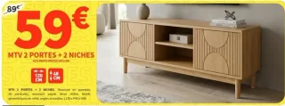 Meuble TV MTV 2 portes + 2 niches L120