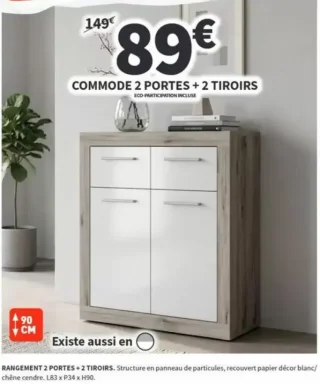 Rangement 2 portes + 2 tiroirs