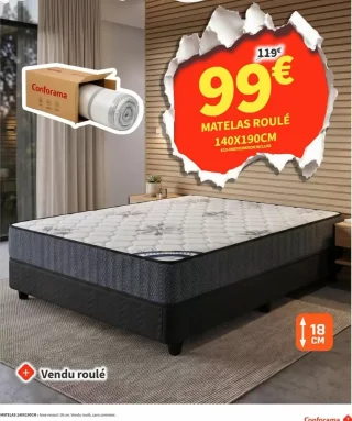 Matelas Roulé Conforama 140x190cm