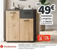 Commode 2 portes + 1 tiroir