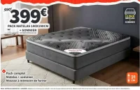Pack matelas 140x190cm + sommier Conforama