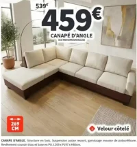 Canapé d'angle velours côtelé Conforama