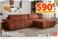Canapé d'angle compressé Conforama