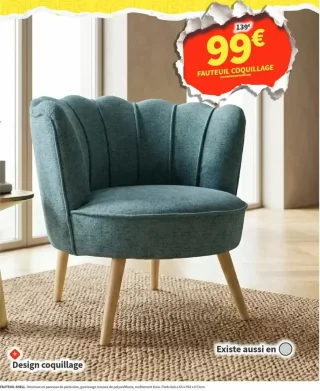 Fauteuil coquillage Shell Conforama
