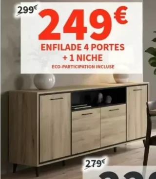 Enfilade 4 portes + 1 niche