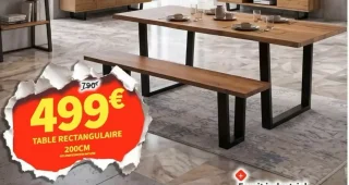 Table rectangulaire 200cm Esprit industriel