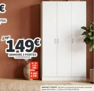 Armoire 3 portes Conforama