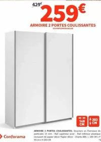Armoire 2 portes coulissantes Conforama