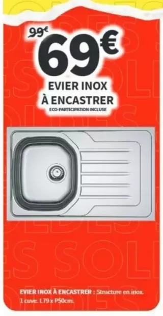 Evier inox à encastrer