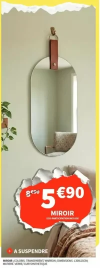 Miroir coloris transparent/marron