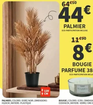Palmier coloris doré/noir
