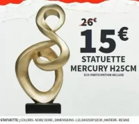 Statuette Mercury H25cm