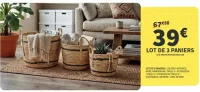 Lot de 3 paniers