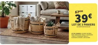 Lot de 3 paniers