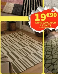Tapis rayé 100% coton fait main 120x170cm