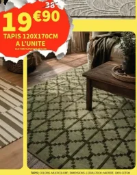 Tapis vert motifs géométriques 120x170cm