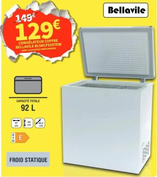 Congélateur coffre Bellavile BLSKCF92STEW