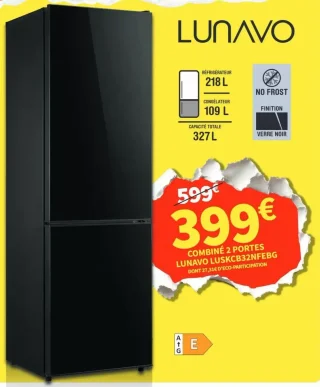 Combiné 2 portes LUNAVO LUSKCB32NFEBG