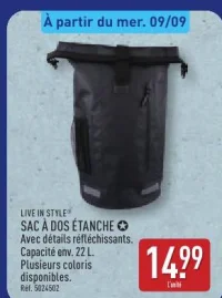 LIVE IN STYLE® SAC À DOS ÉTANCHE