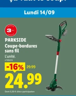 PARKSIDE Coupe-bordures sans fil
