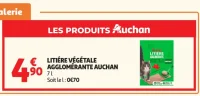 LITIÈRE VÉGÉTALE AGGLOMÉRANTE AUCHAN