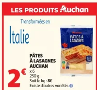 Pâtes à lasagnes Auchan