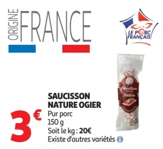 Saucisson nature Ogier