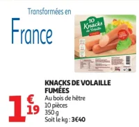 Knacks de volaille fumées