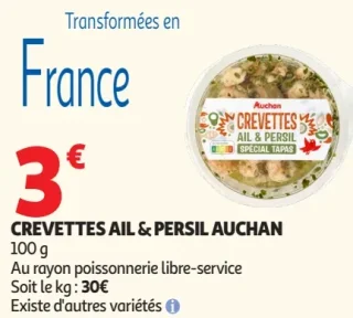 CREVETTES AIL & PERSIL AUCHAN