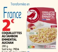 COQUILLETTES AU JAMBON EMMENTAL AUCHAN