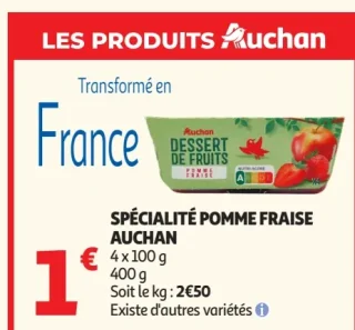 Spécialité pomme fraise Auchan