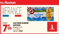 Lait demi-écrémé Auchan