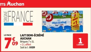 Lait demi-écrémé Auchan