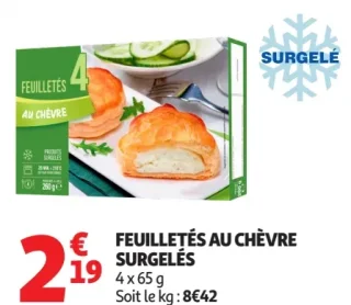 FEUILLETÉS AU CHÈVRE SURGELÉS
