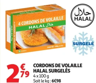 CORDONS DE VOLAILLE HALAL SURGELÉS