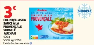 COLIN D'ALASKA SAUCE À LA PROVENÇALE SURGELÉ AUCHAN