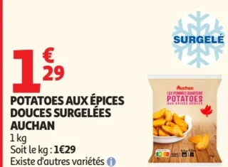 POTATOES AUX ÉPICES DOUCES SURGELÉES AUCHAN