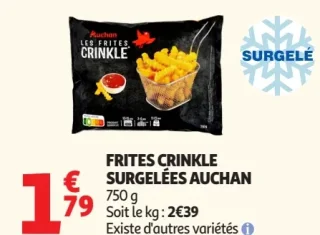 FRITES CRINKLE SURGELÉES AUCHAN
