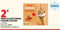 CÔNES GLACÉS SUNDAE CARAMEL AUCHAN