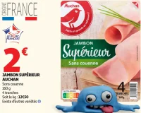 Jambon Supérieur Auchan Sans couenne