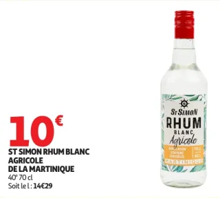 St Simon Rhum Blanc Agricole de la Martinique