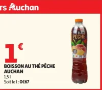 Boisson au thé pêche Auchan