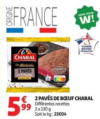 2 pavés de boeuf Charal