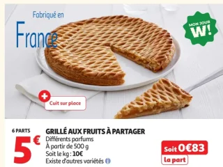 6 Parts Grillé aux fruits à partager
